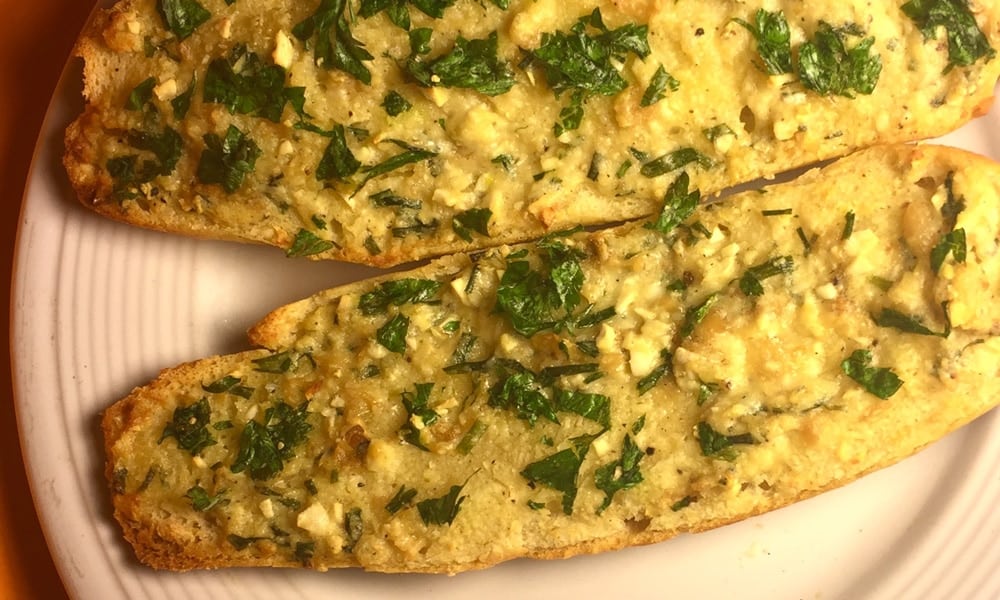 cannabis cheese stuffed garlic bread