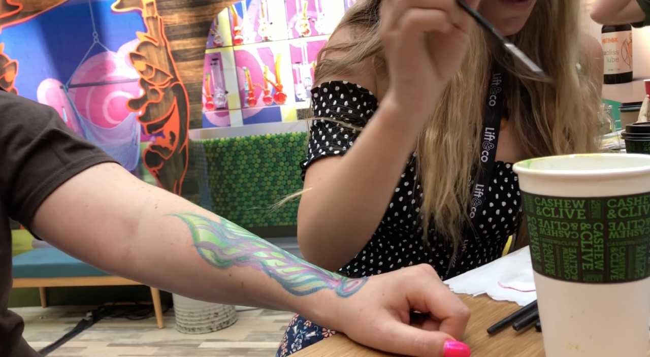 Body painting at the LIFT and Co. Cannabis Expo
